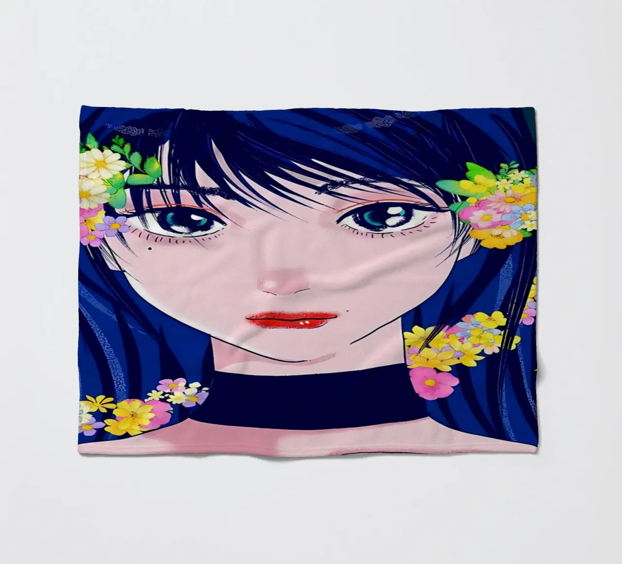 Ragazza retrò con fiori coperta in pile da diedrich
