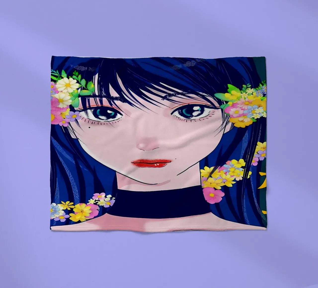 Ragazza retrò con fiori coperta in pile da diedrich