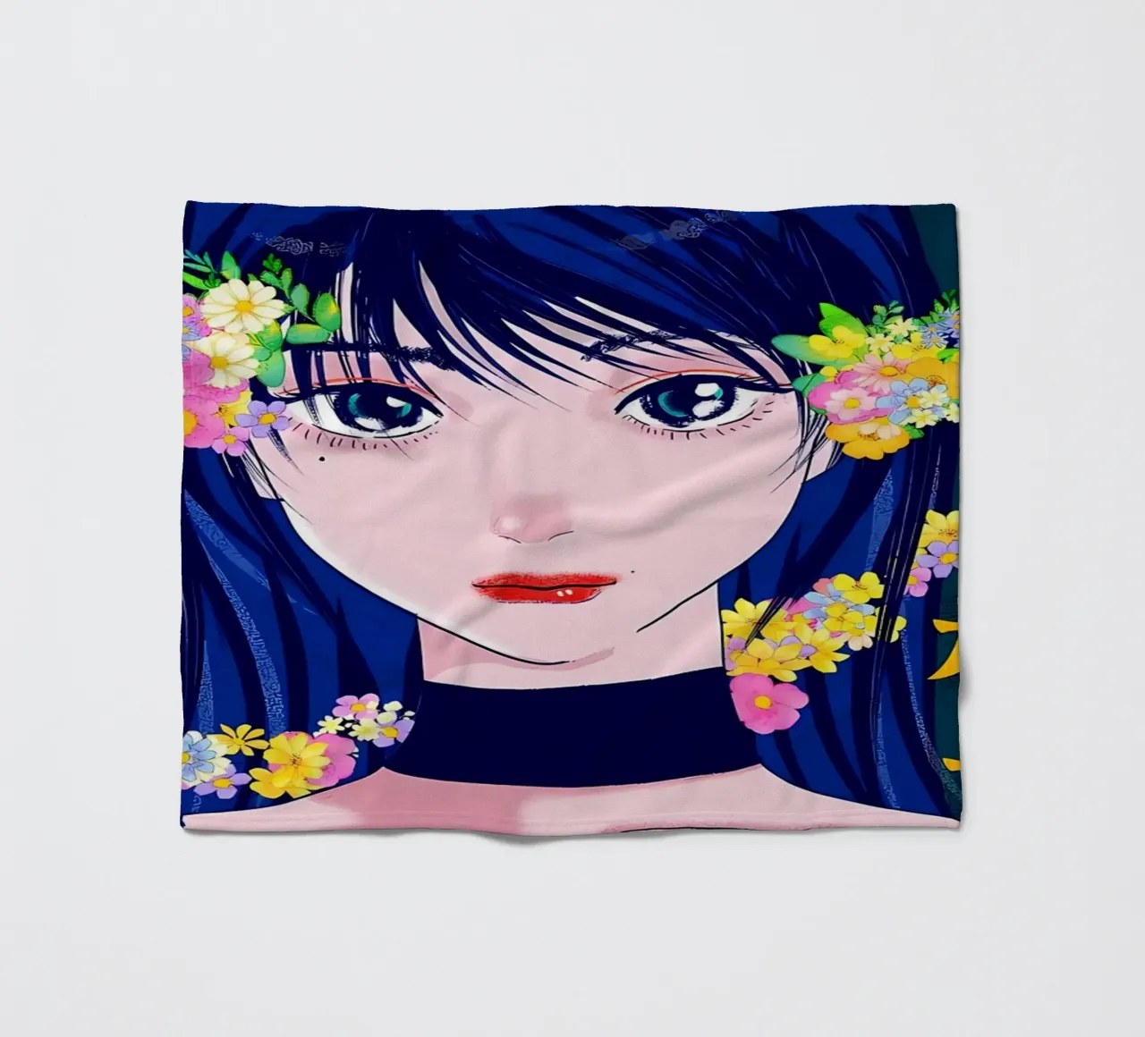 Ragazza retrò con fiori coperta in pile da diedrich