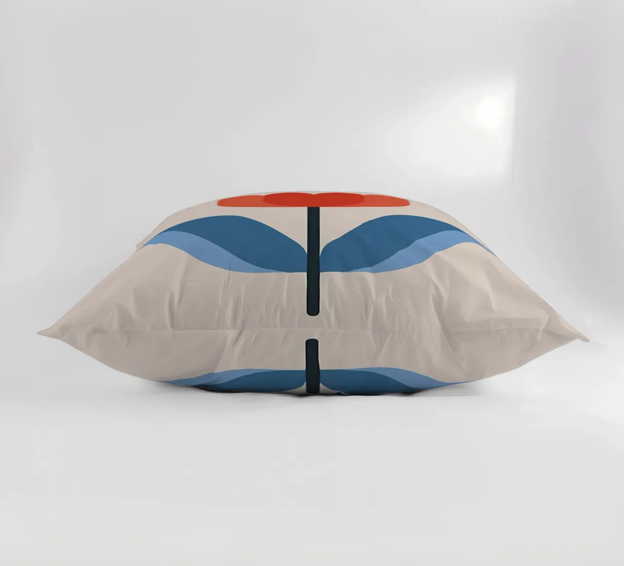 Retro Red Tulip Flower Minimalist Art decorative cushion by diedrich