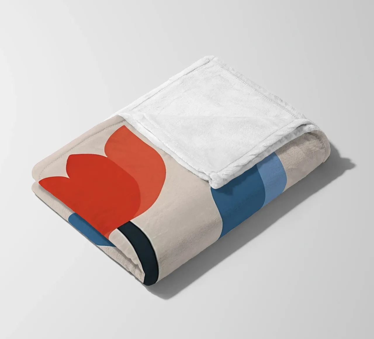 Retro Rode Tulp Bloem Minimalistische Kunst fleecedeken van diedrich