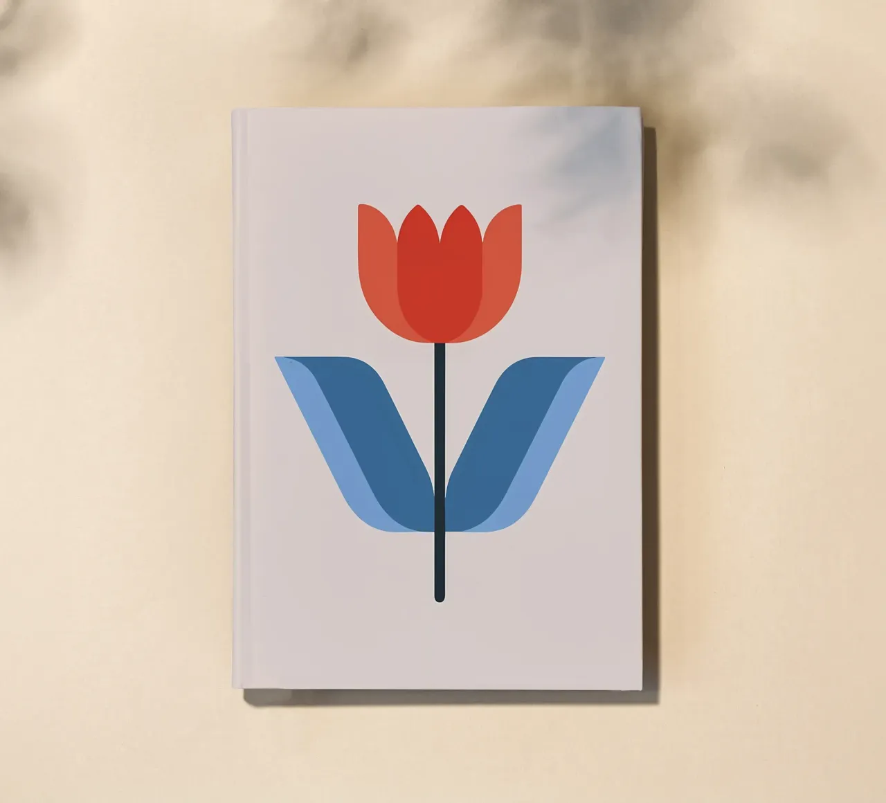 Retro Red Tulip Flower Minimalist Art notebook by diedrich