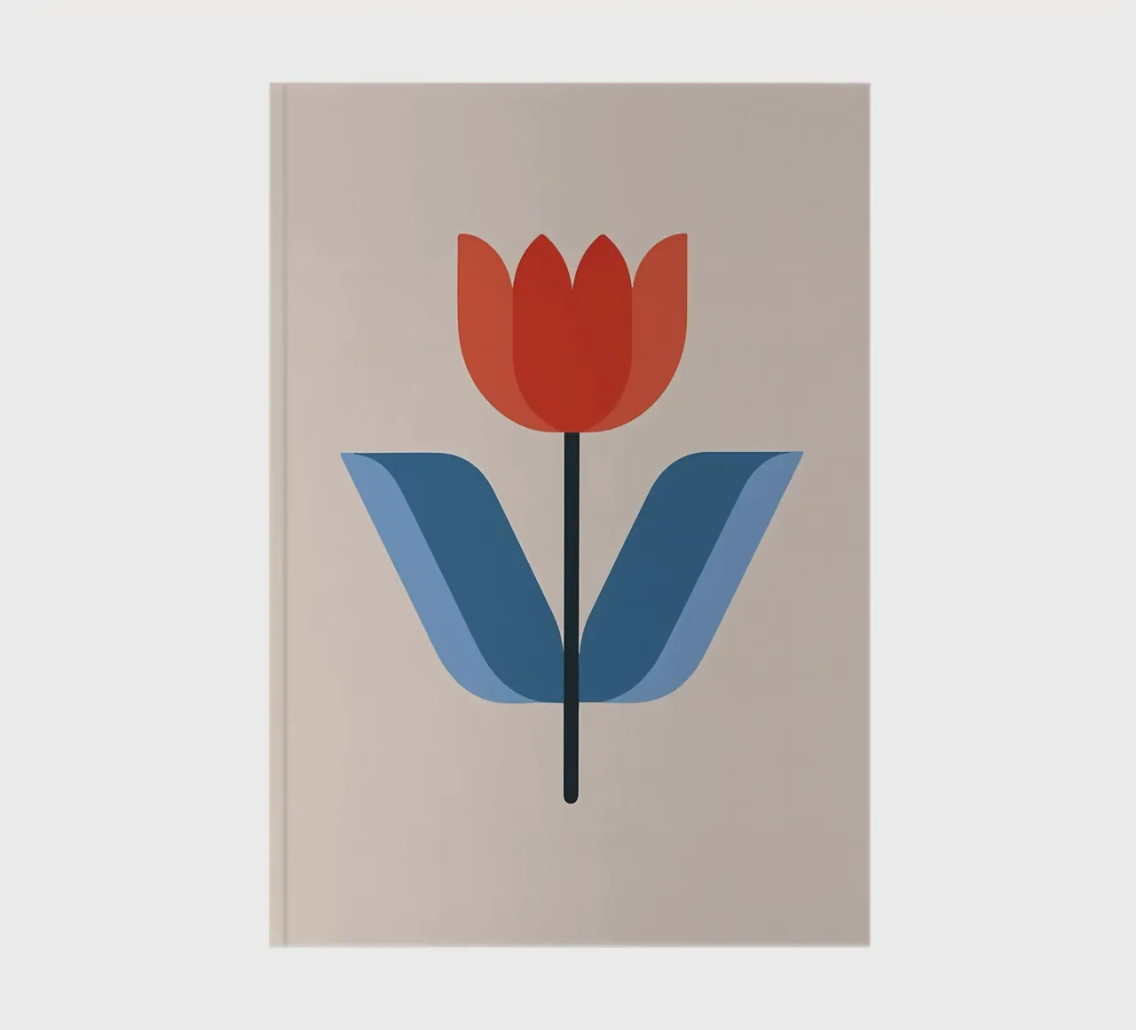 Retro Red Tulip Flower Minimalist Art notebook by diedrich