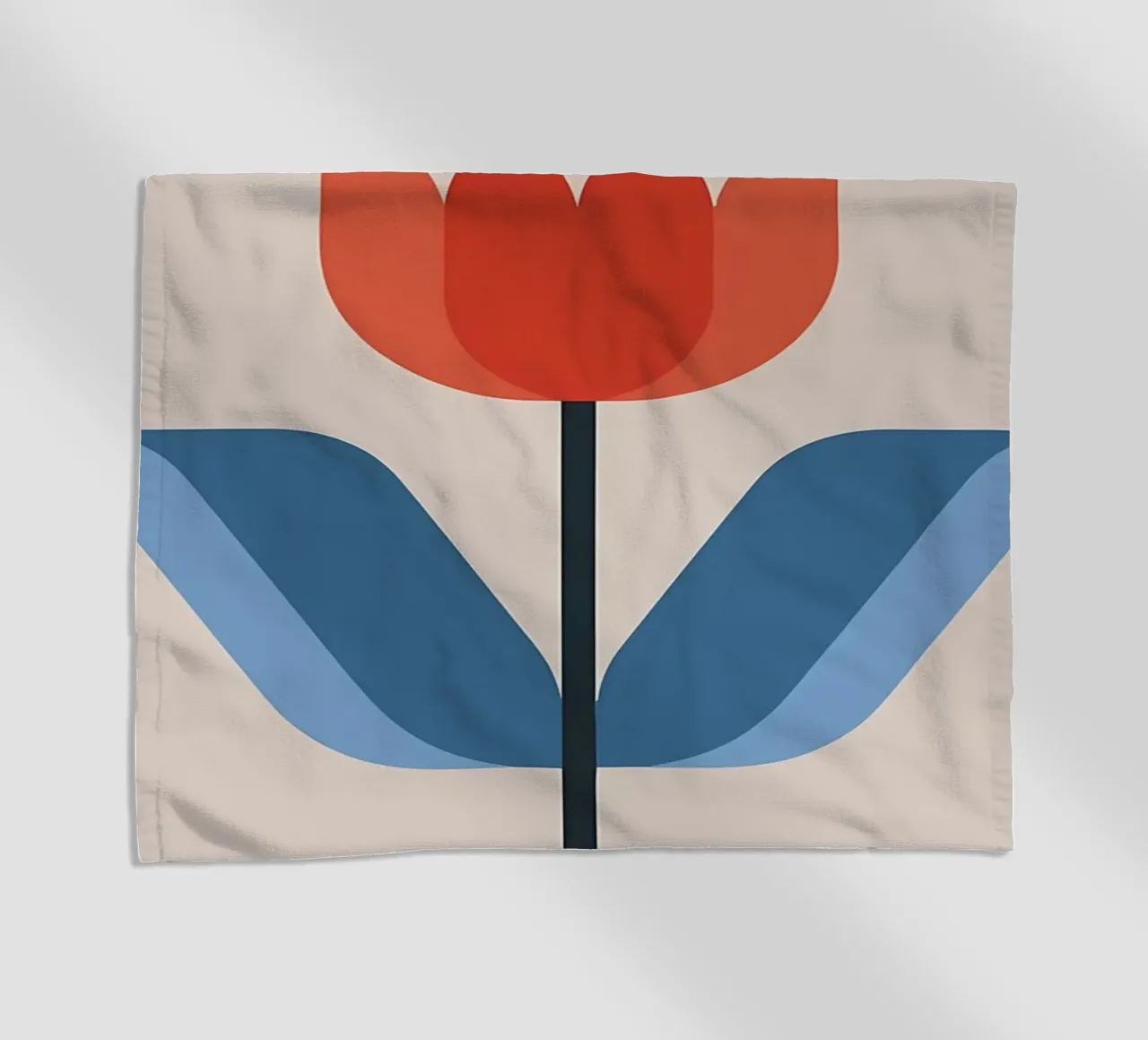 Retro Red Tulip Flower Minimalist Art beach towel by diedrich