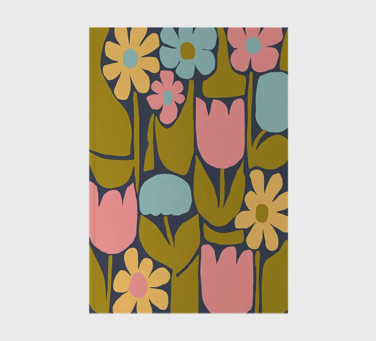 Retro Whimsical Pastel Flowers notebook by diedrich