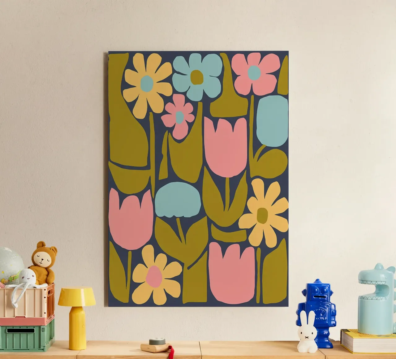 Fiori pastello retrò e stravaganti alluminio dibond da diedrich