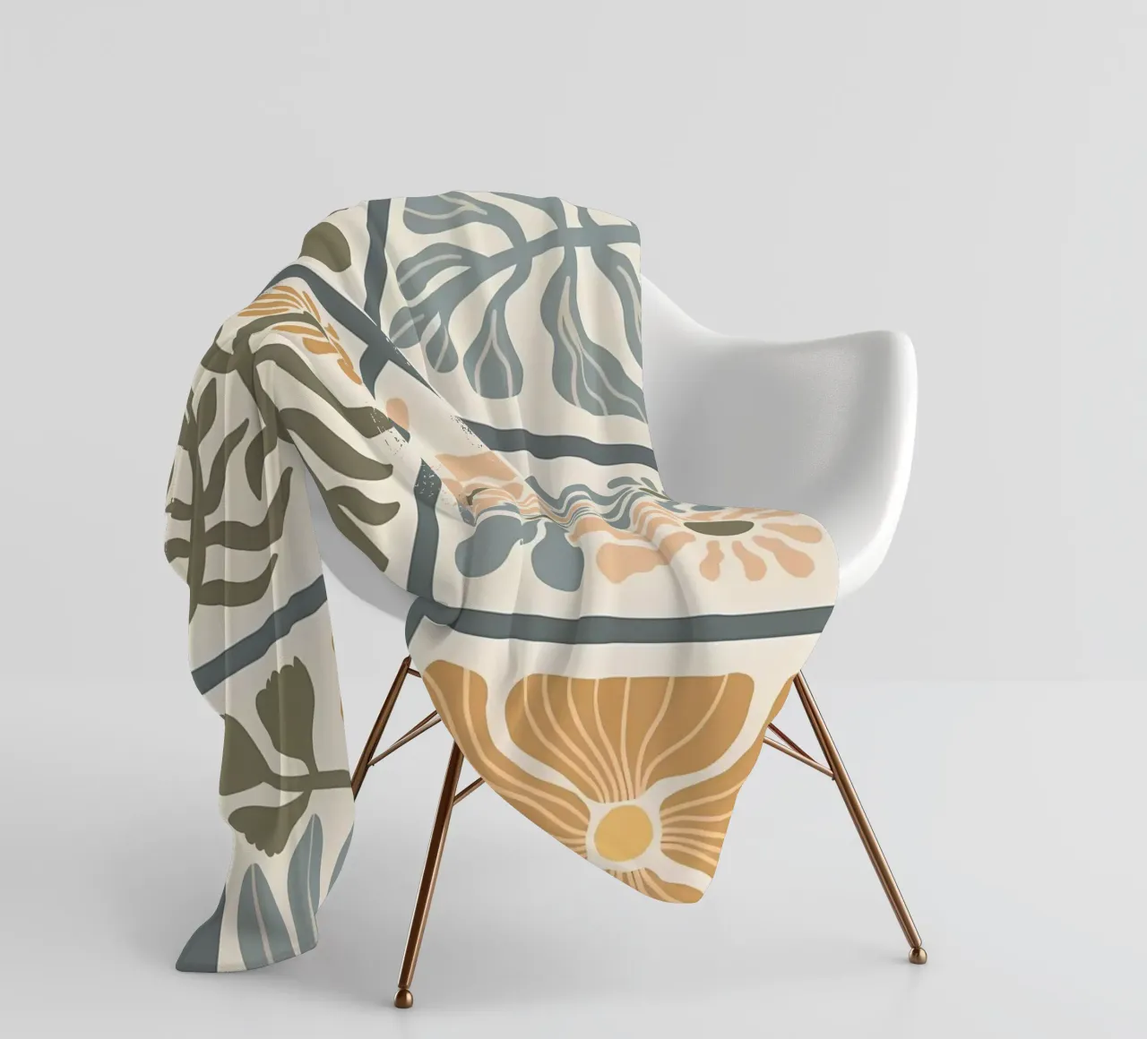 Fiori ondulati retrò Boho coperta in pile da diedrich