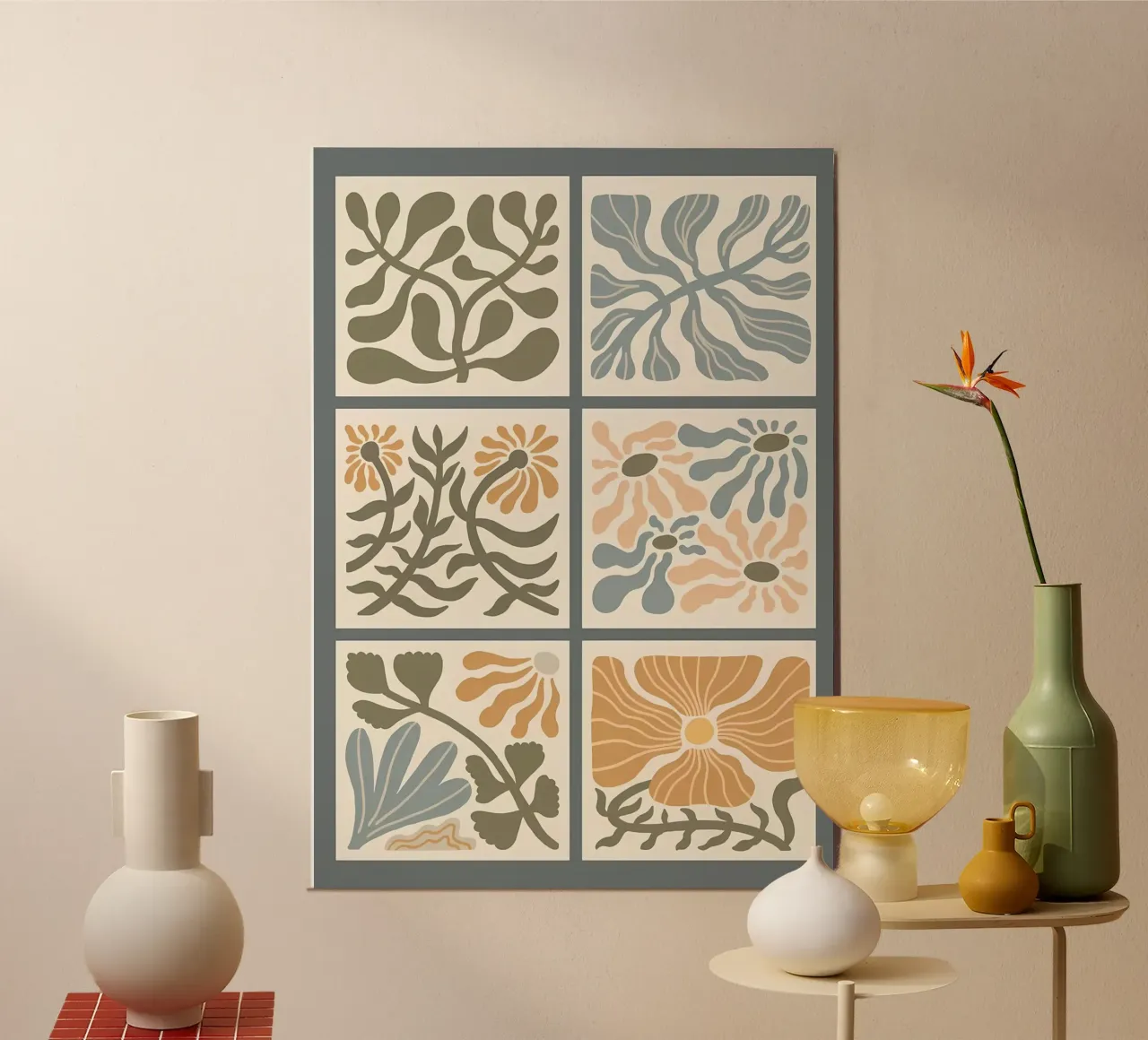 Fiori ondulati retrò Boho alluminio dibond da diedrich