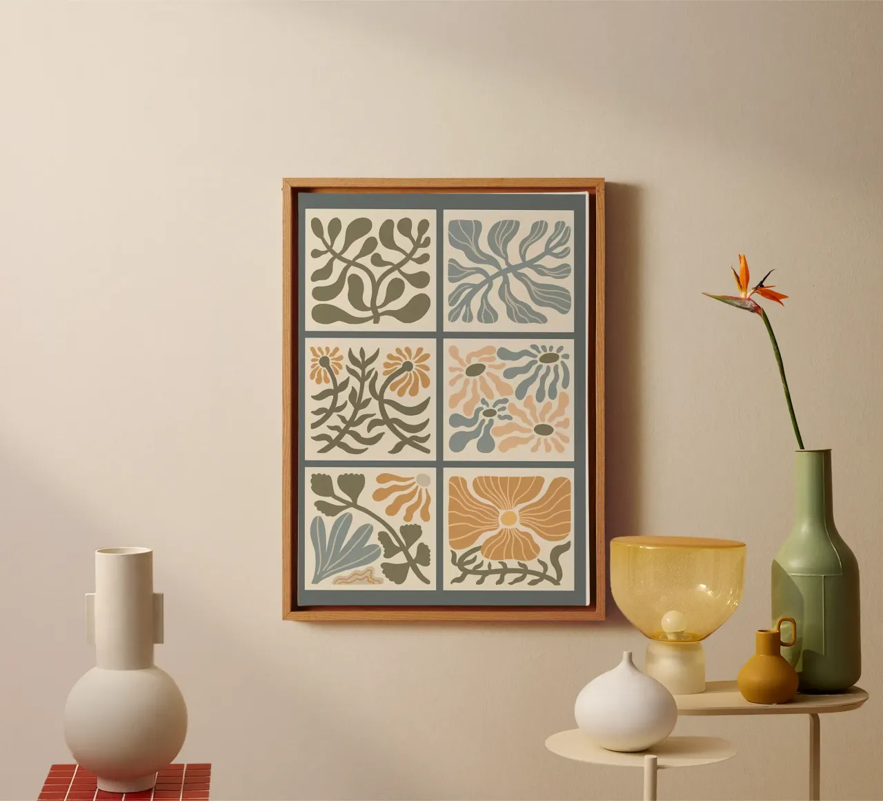 Fiori ondulati retrò Boho tela da diedrich
