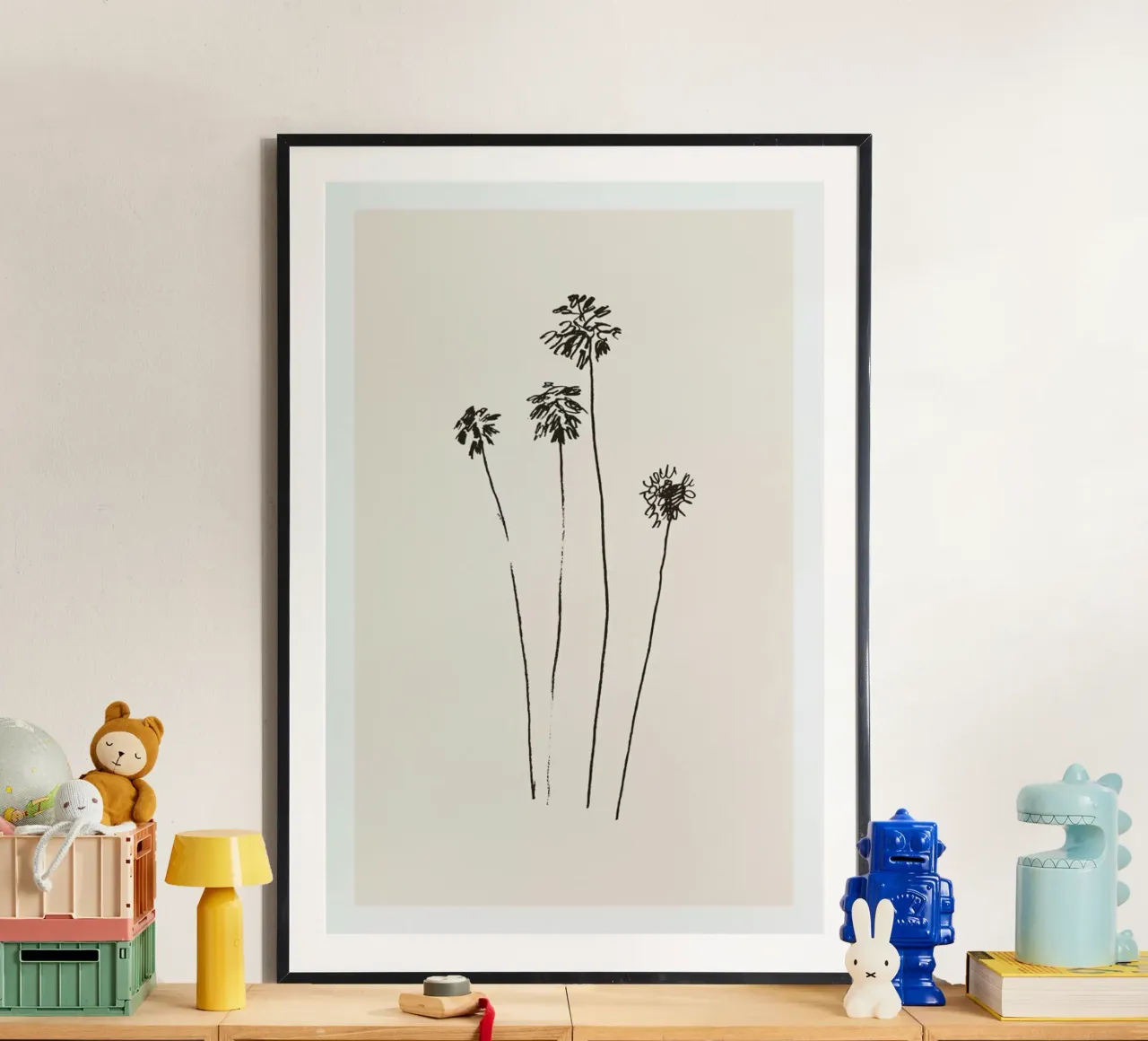 Palm Silhouettes poster con telaio in plastica da Flora & Fauna