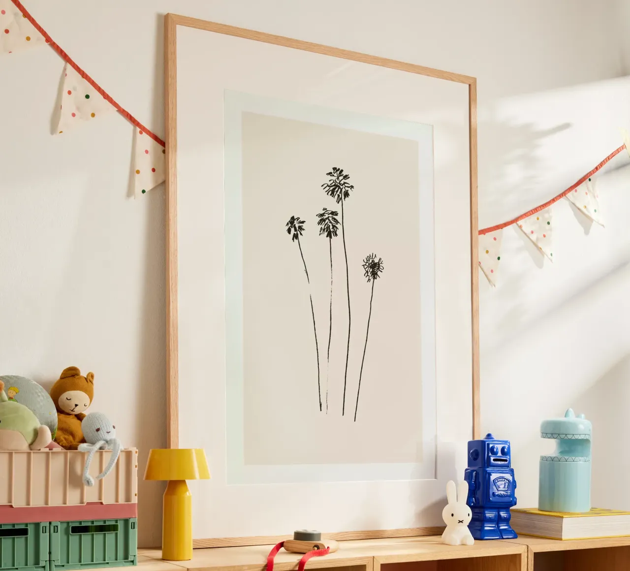 Palm Silhouettes poster con telaio in plastica da Flora & Fauna