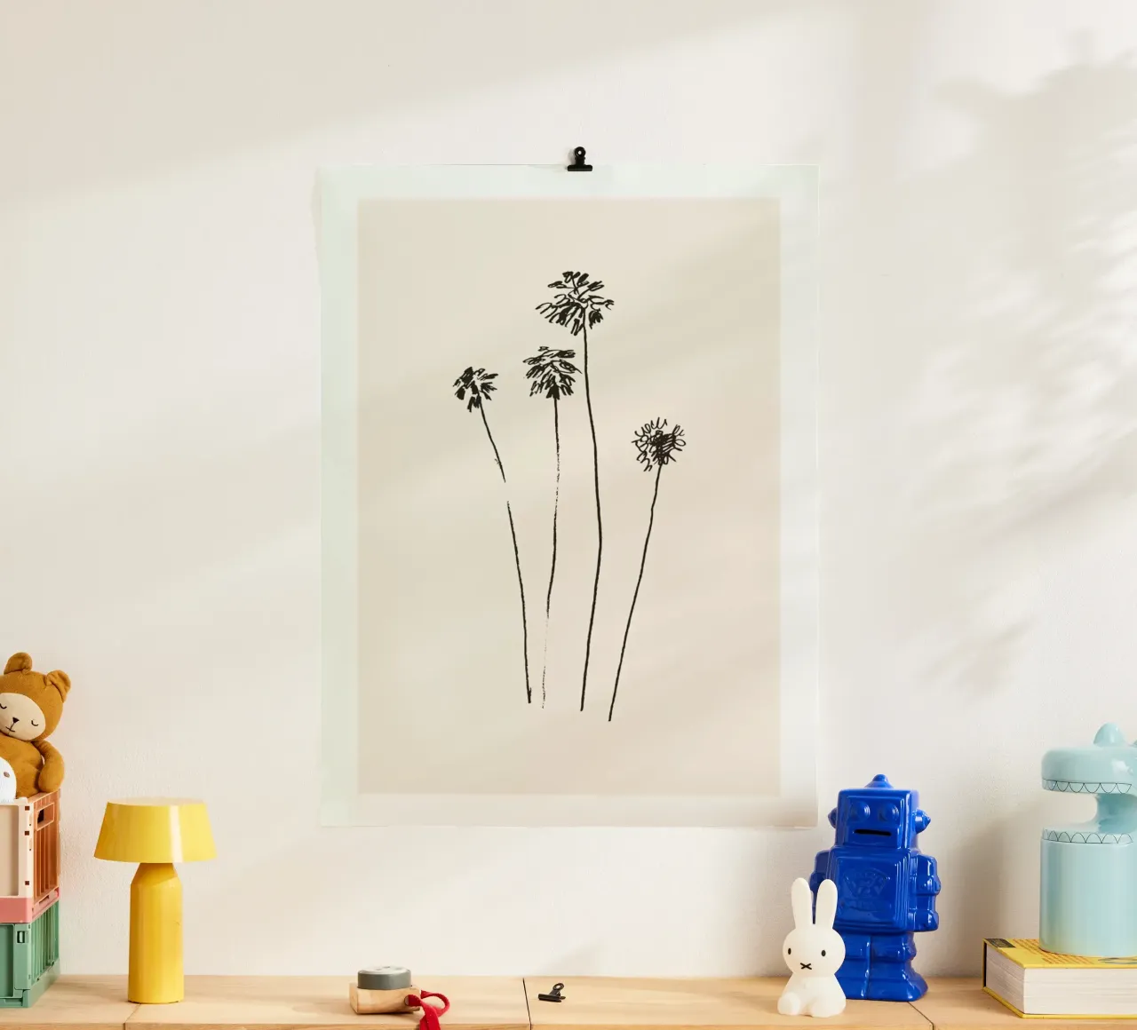 Palm Silhouettes poster con telaio in plastica da Flora & Fauna