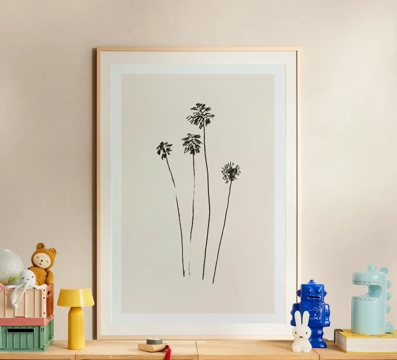 Palm Silhouettes poster con telaio in plastica da Flora & Fauna