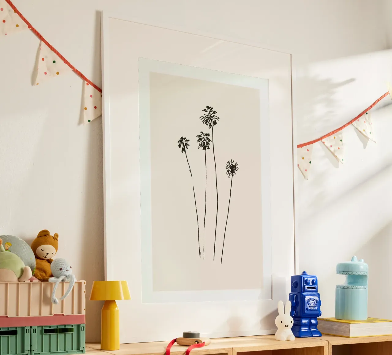 Palm Silhouettes poster con telaio in plastica da Flora & Fauna