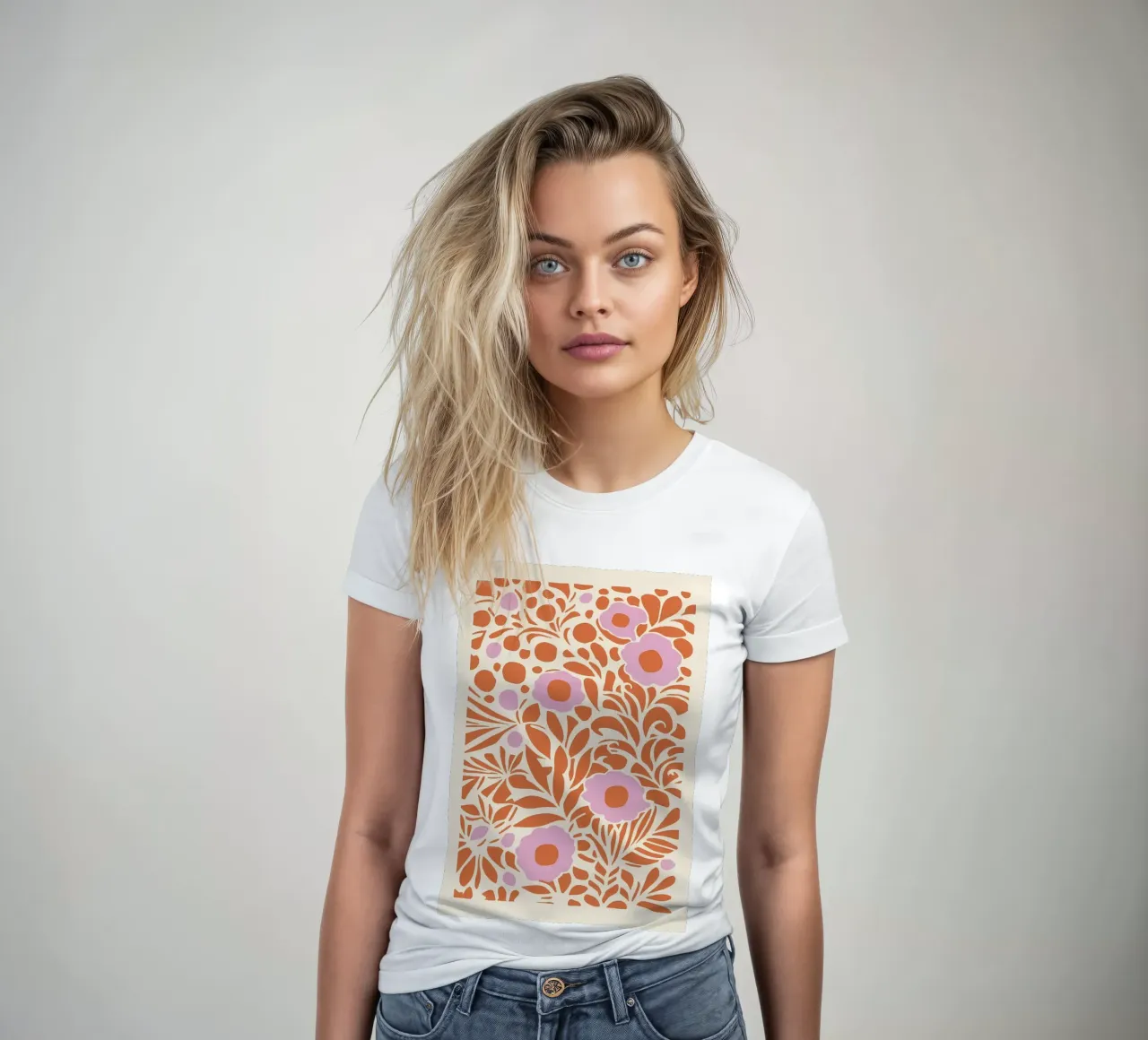 Fiori ritagliati retrò t-shirt da donna da diedrich