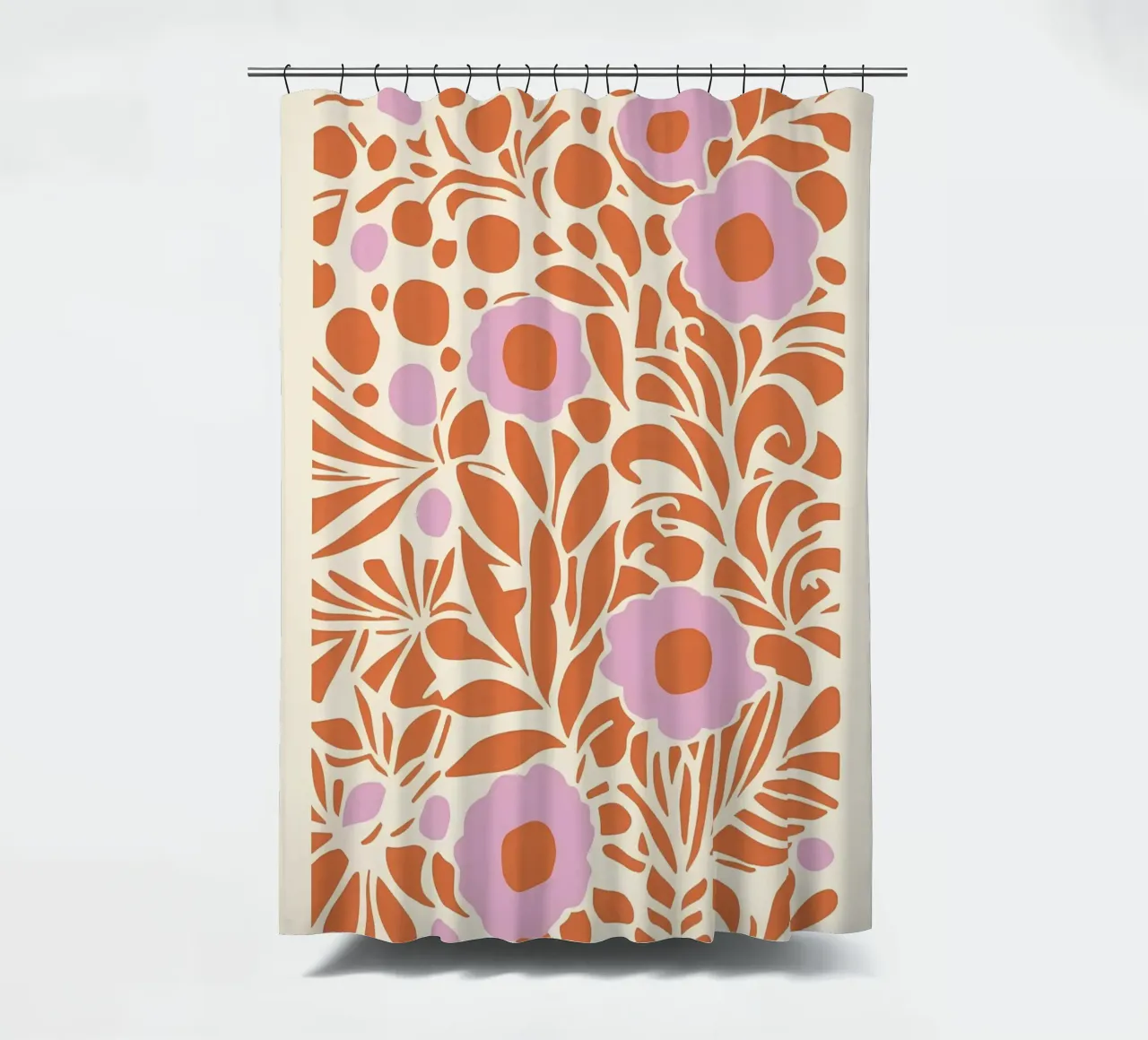 Flores recortadas retro cortina de baño de diedrich
