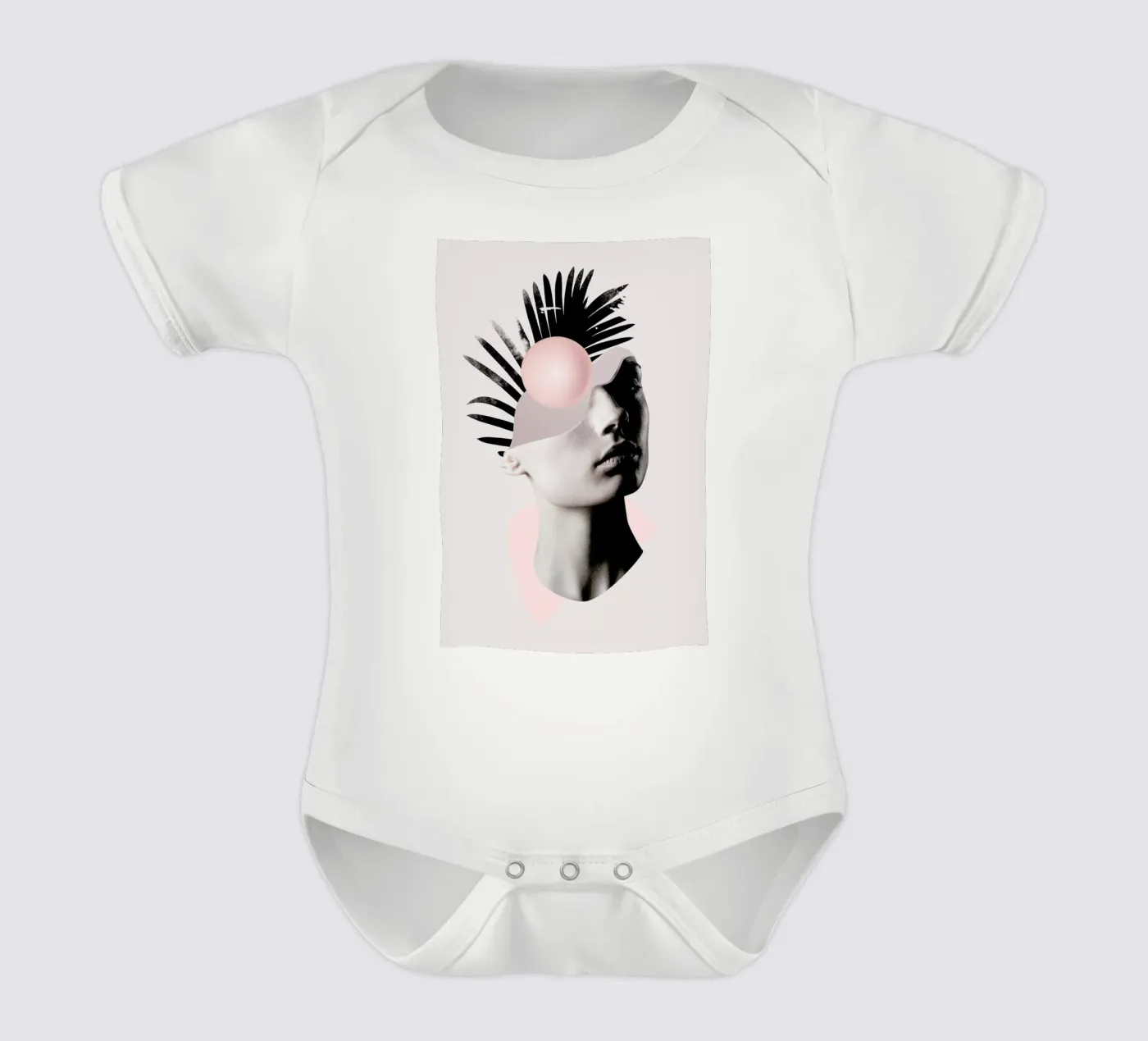 Empty Mind short-sleeve baby romper by Róbert Farkas