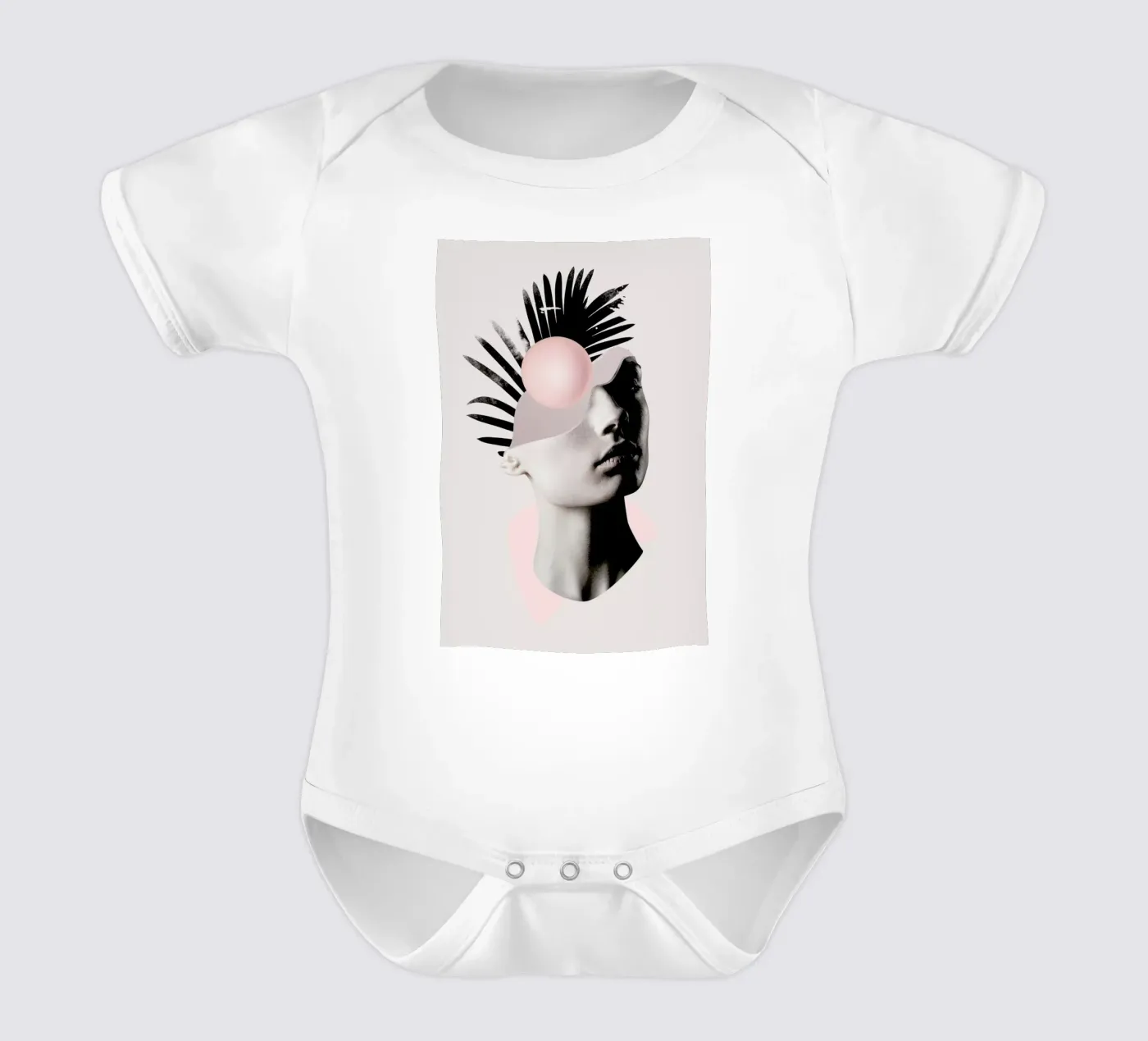 Empty Mind short-sleeve baby romper by Róbert Farkas