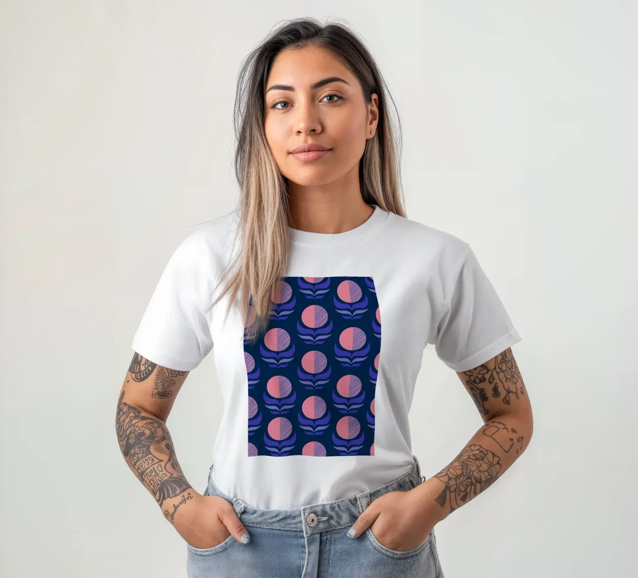 Fiori astratti retrò anni '70 t-shirt da diedrich