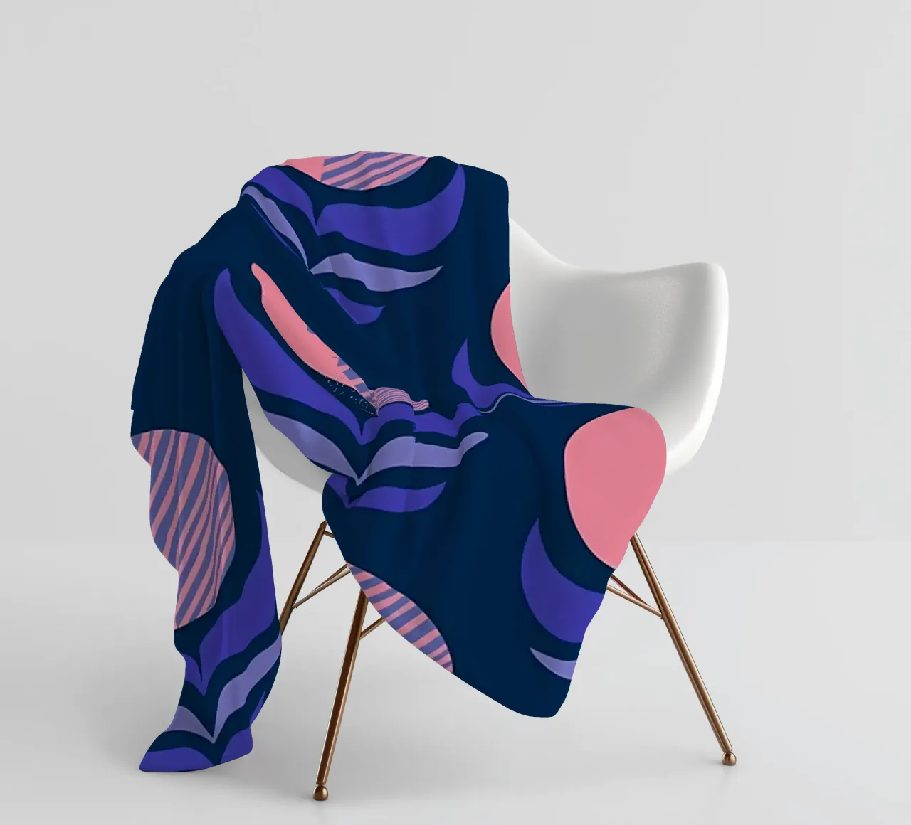 Fiori astratti retrò anni '70 coperta in pile da diedrich