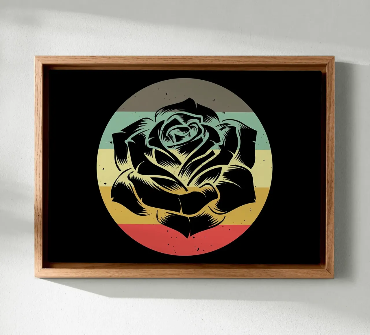 Rose da giardino retrò tela con Cornice a cassetta da diedrich
