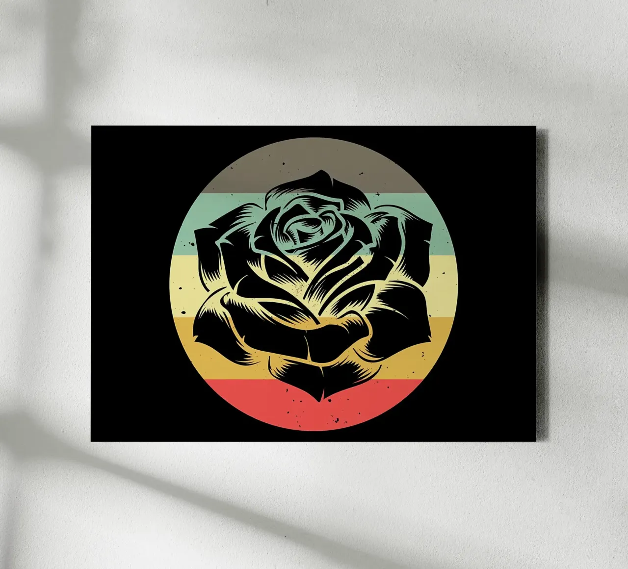 Rose da giardino retrò tela con Cornice a cassetta da diedrich