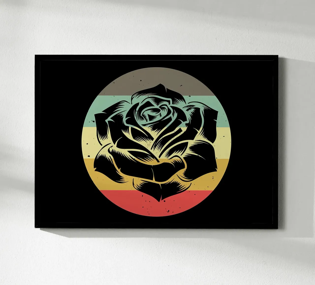 Retro Rose Garden Roses poster with aluminum frame by diedrich