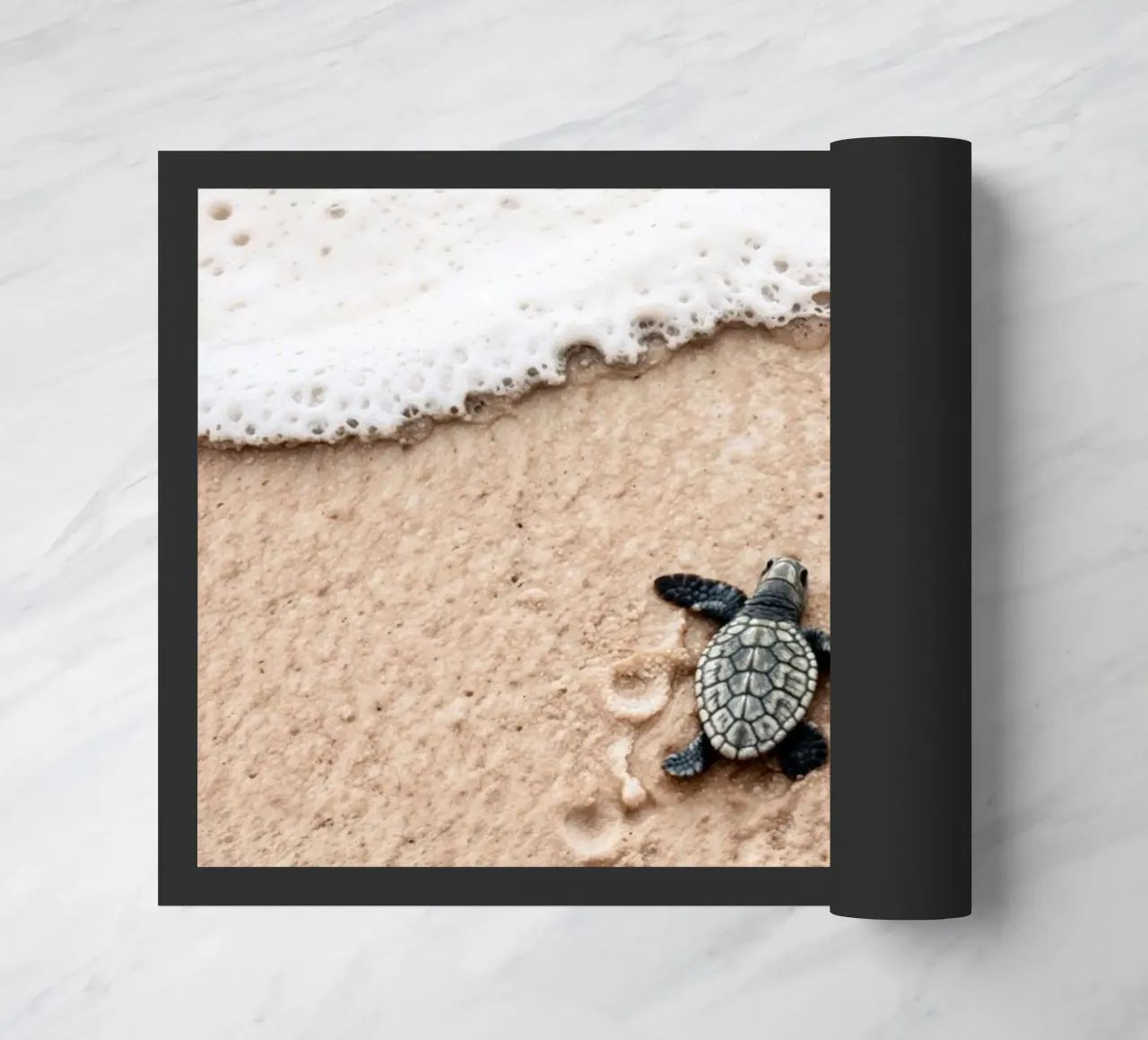 Tiny Steps, Big Ocean doormat by BLICKPUNKT