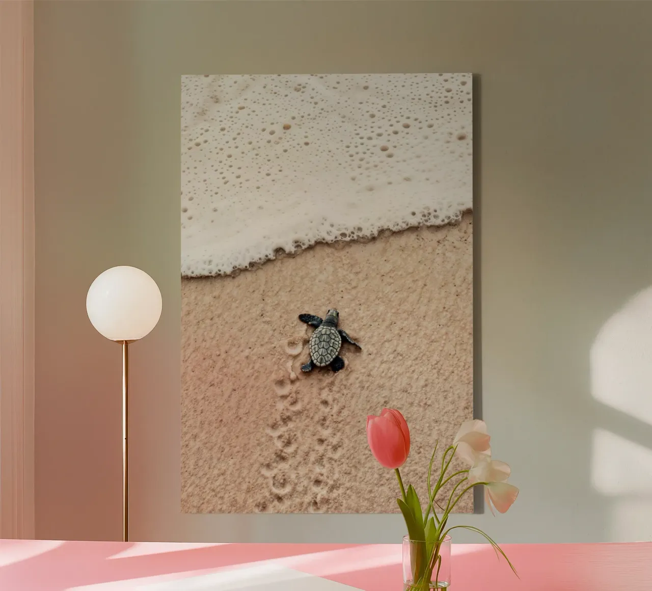 Tiny Steps, Big Ocean canvas by BLICKPUNKT