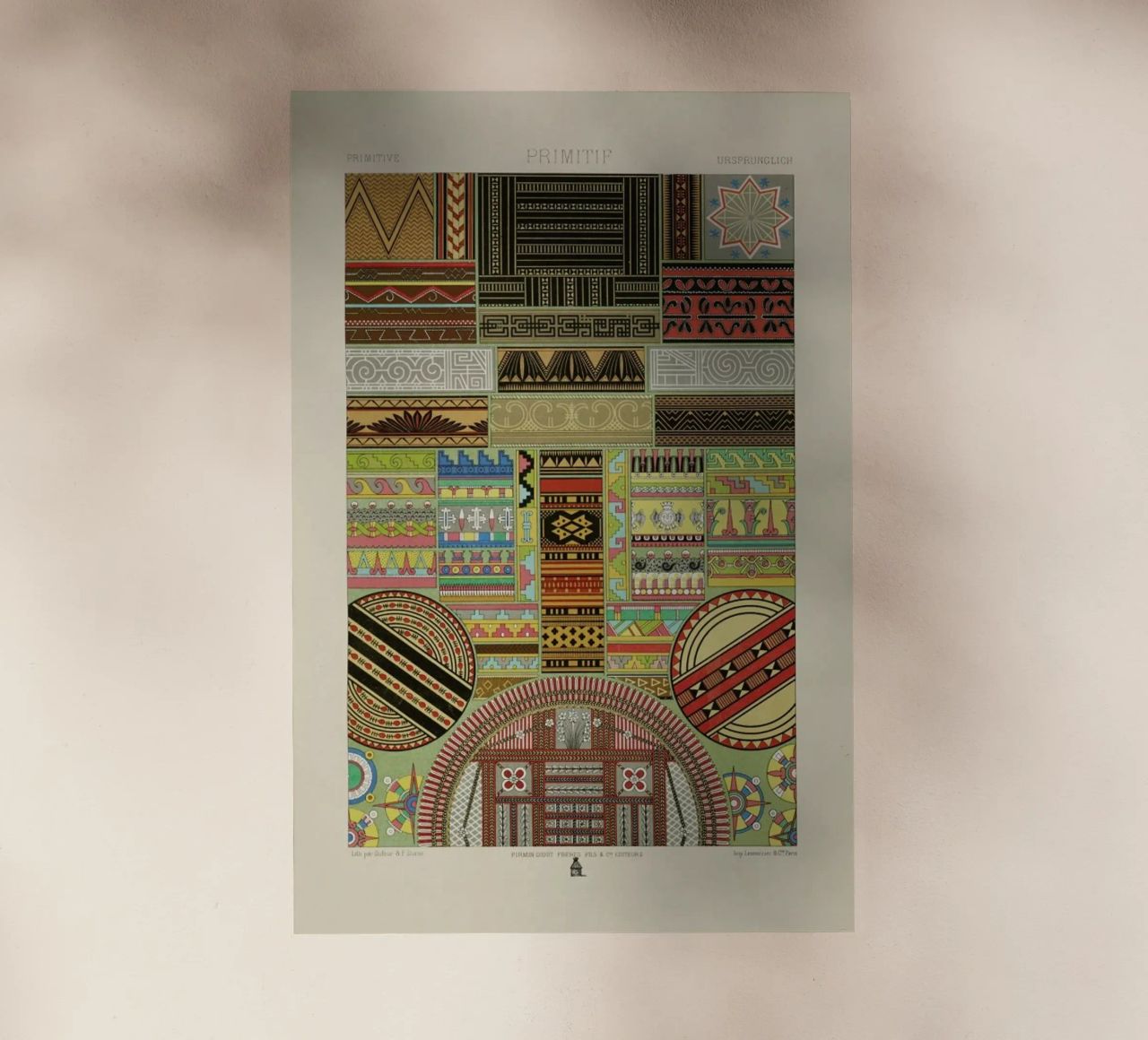 Primitif l'ornement Polychrome - Dufour Durin F. Racinet lámina retroiluminada de Artokoloro Quint Lox Ltd