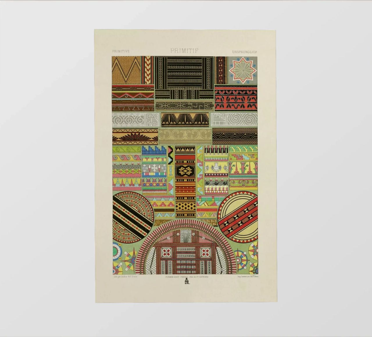 Primitif l'ornement Polychrome - Dufour Durin F. Racinet lámina retroiluminada de Artokoloro Quint Lox Ltd