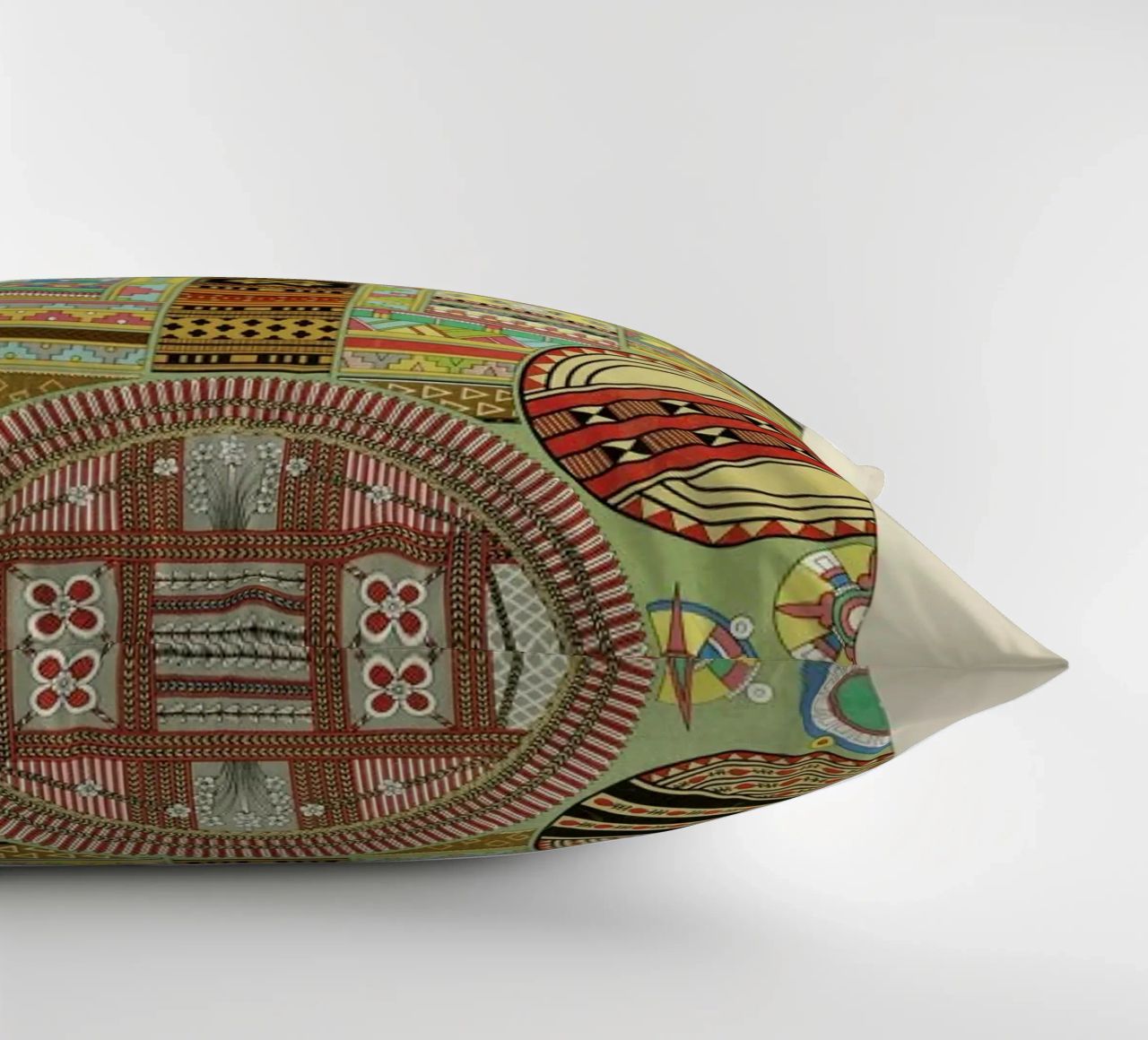 Primitif l'ornement Polychrome - Dufour Durin F. Racinet decorative cushion by Artokoloro Quint Lox Ltd