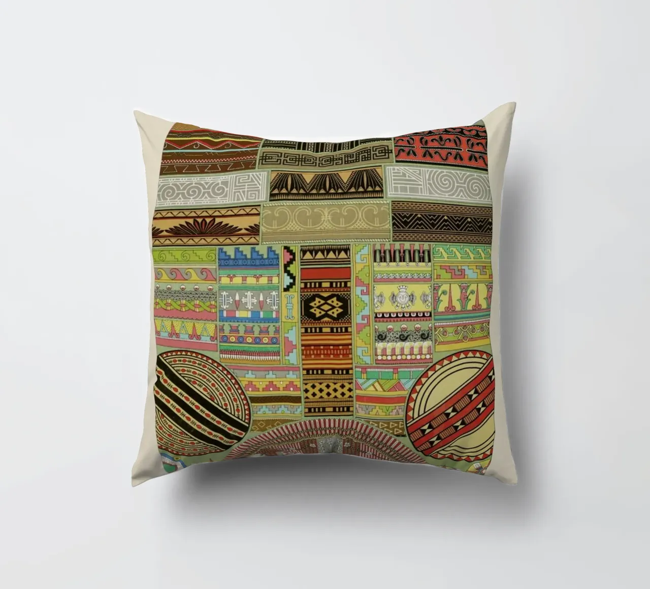 Primitif l'ornement Polychrome - Dufour Durin F. Racinet cuscino da Artokoloro Quint Lox Ltd