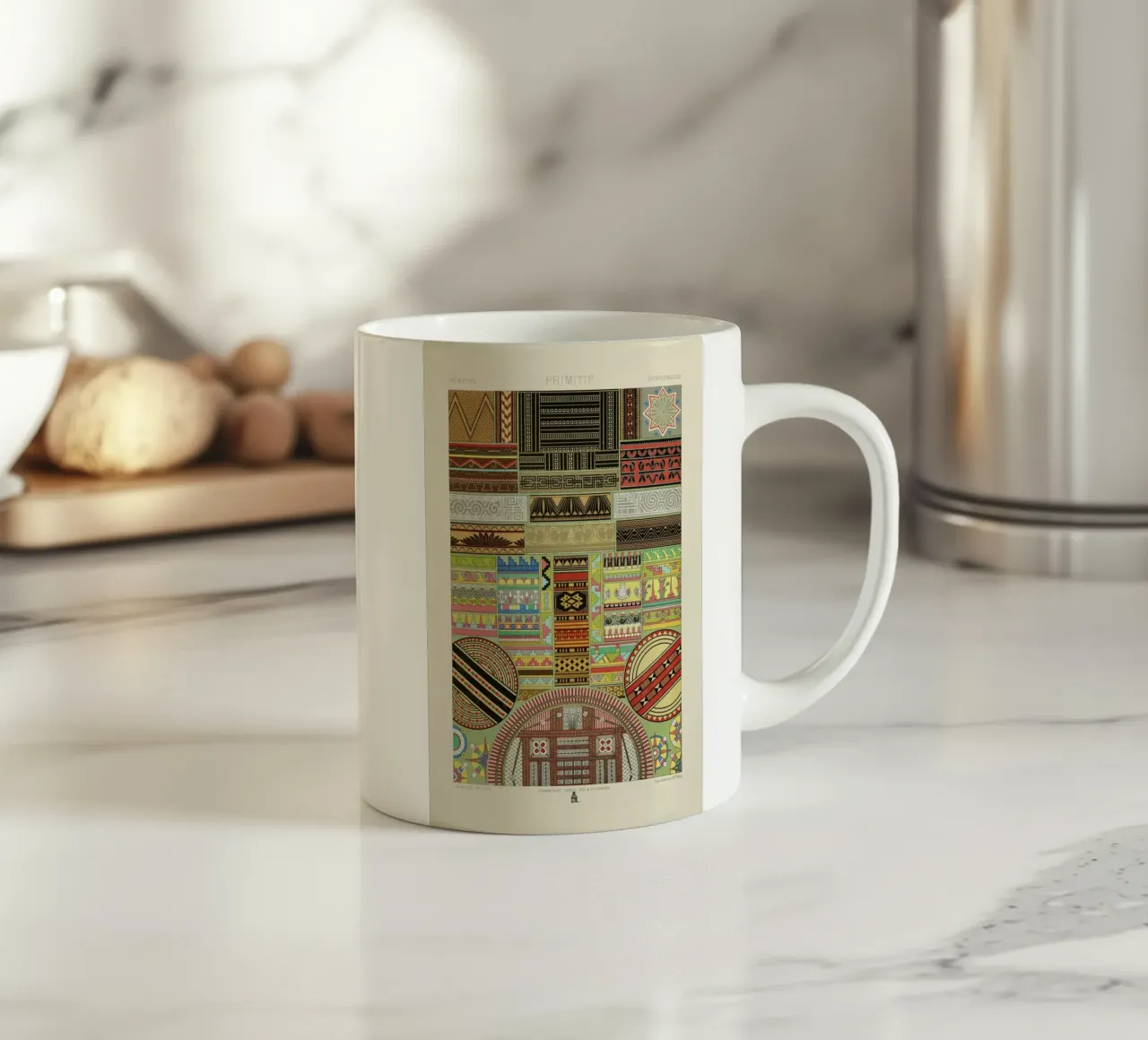 Primitif l'ornement Polychrome - Dufour Durin F. Racinet Keramik Tasse von Artokoloro Quint Lox Ltd