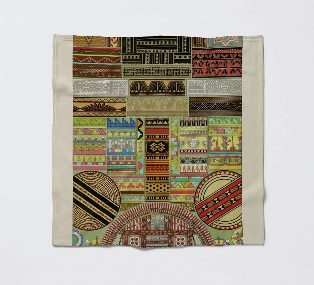 Primitif l'ornement Polychrome - Dufour Durin F. Racinet fleece blanket by Artokoloro Quint Lox Ltd