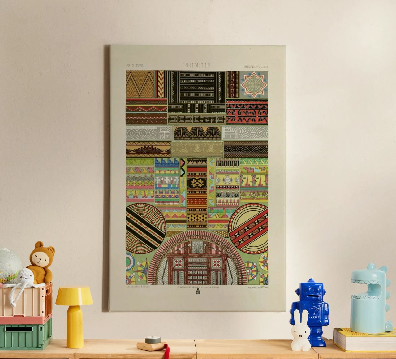 Primitif l'ornement Polychrome - Dufour Durin F. Racinet canvas by Artokoloro Quint Lox Ltd
