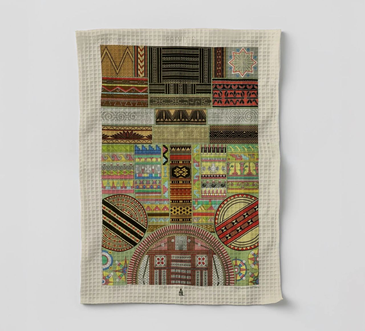 Primitif l'ornement Polychrome - Dufour Durin F. Racinet tea towel by Artokoloro Quint Lox Ltd