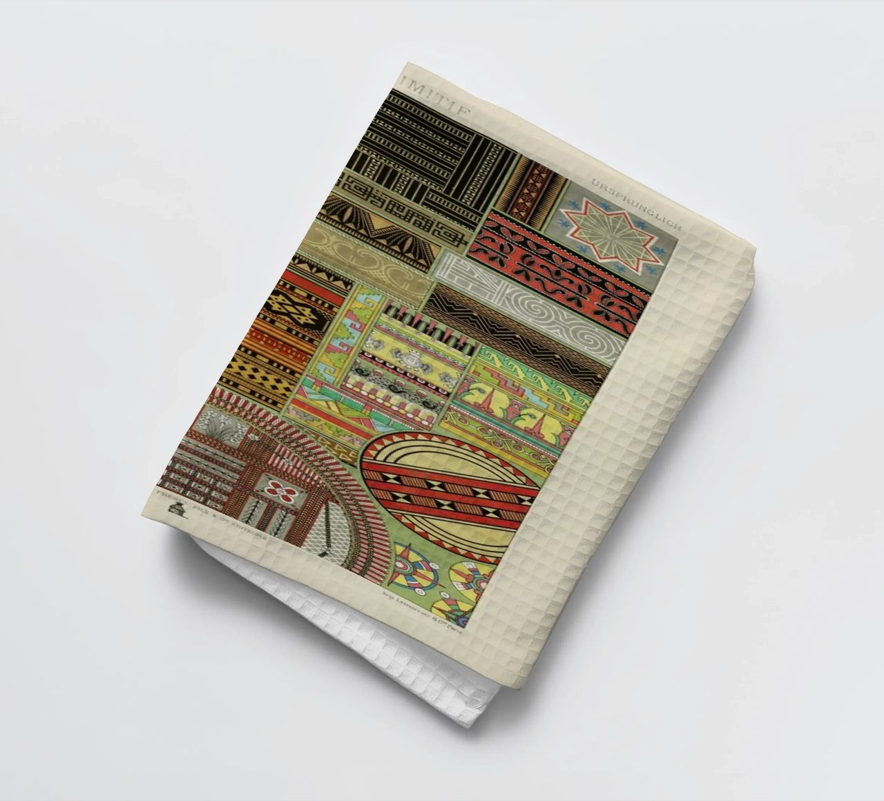 Primitif l'ornement Polychrome - Dufour Durin F. Racinet tea towel by Artokoloro Quint Lox Ltd