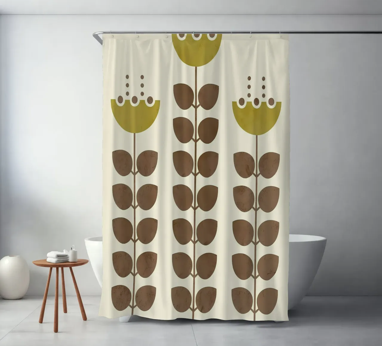 Retro moderno a tre fiori tenda da doccia da diedrich