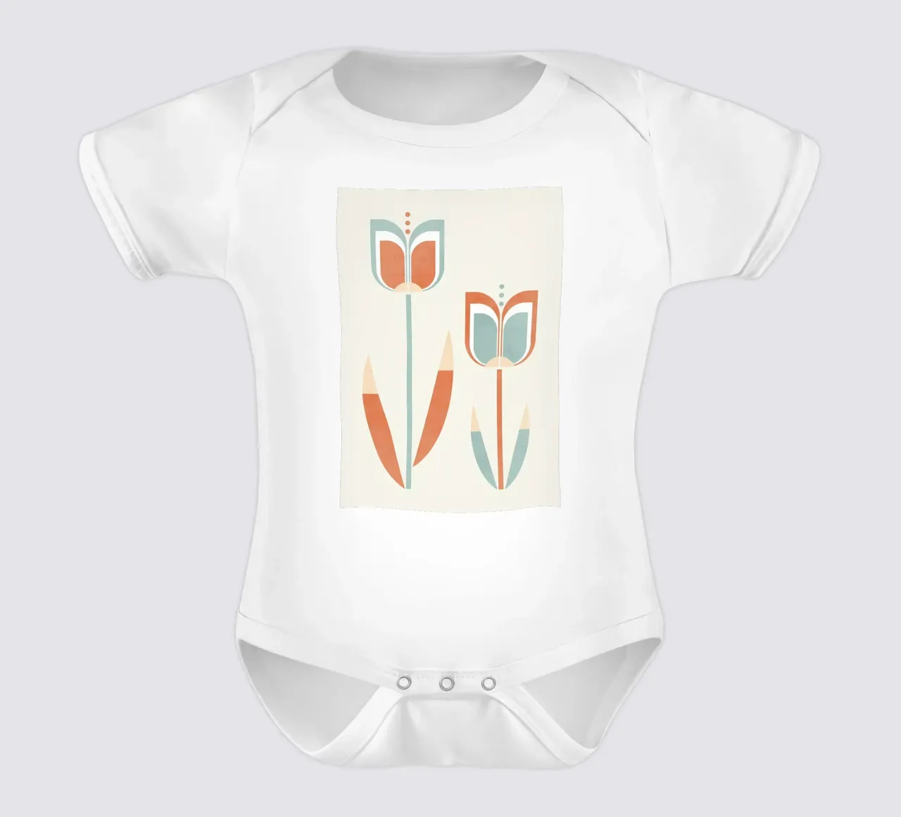 Fiori di tulipano moderni e retrò body neonato maniche corte da diedrich