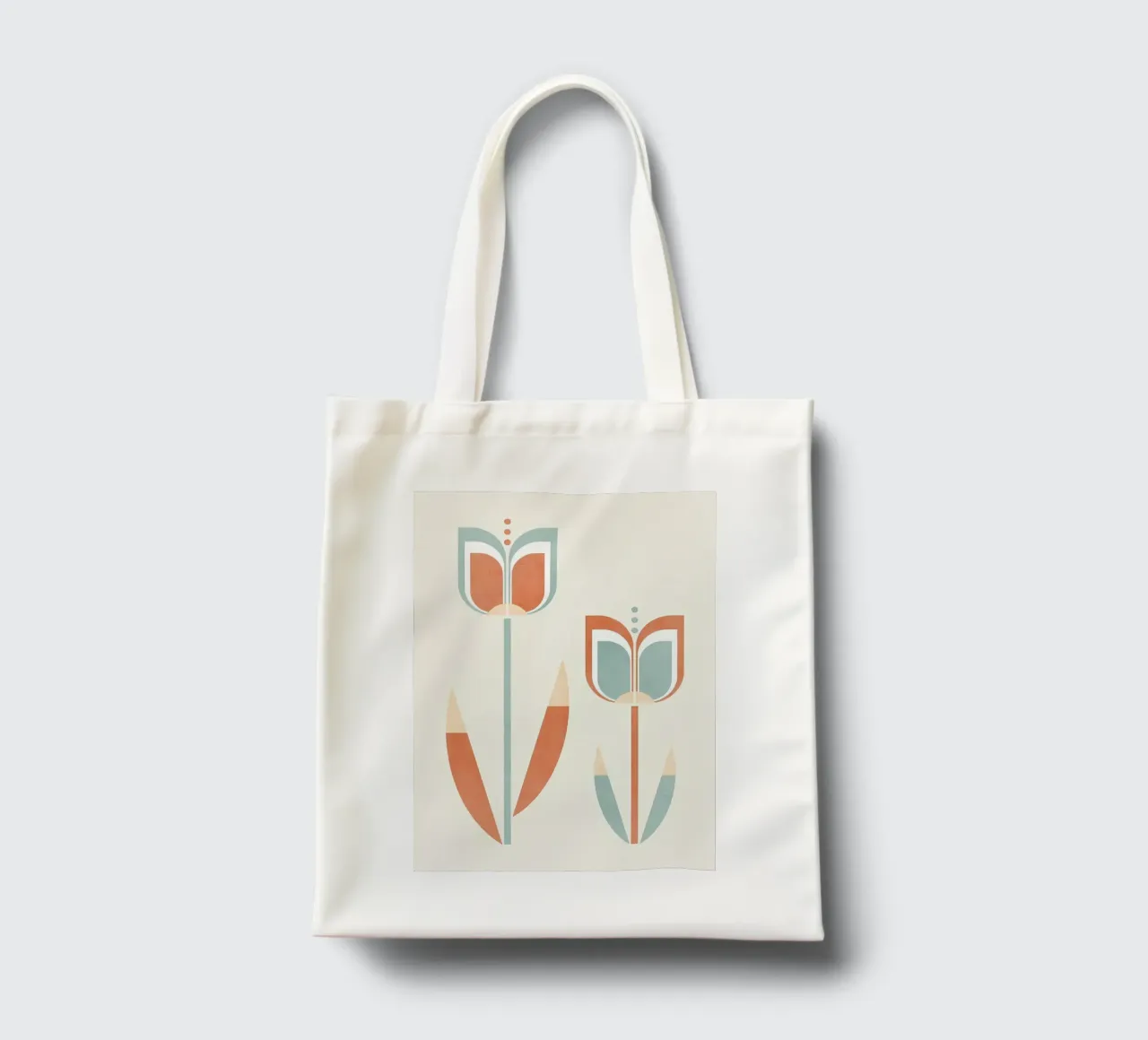 Fiori di tulipano moderni e retrò borsa in juta da diedrich