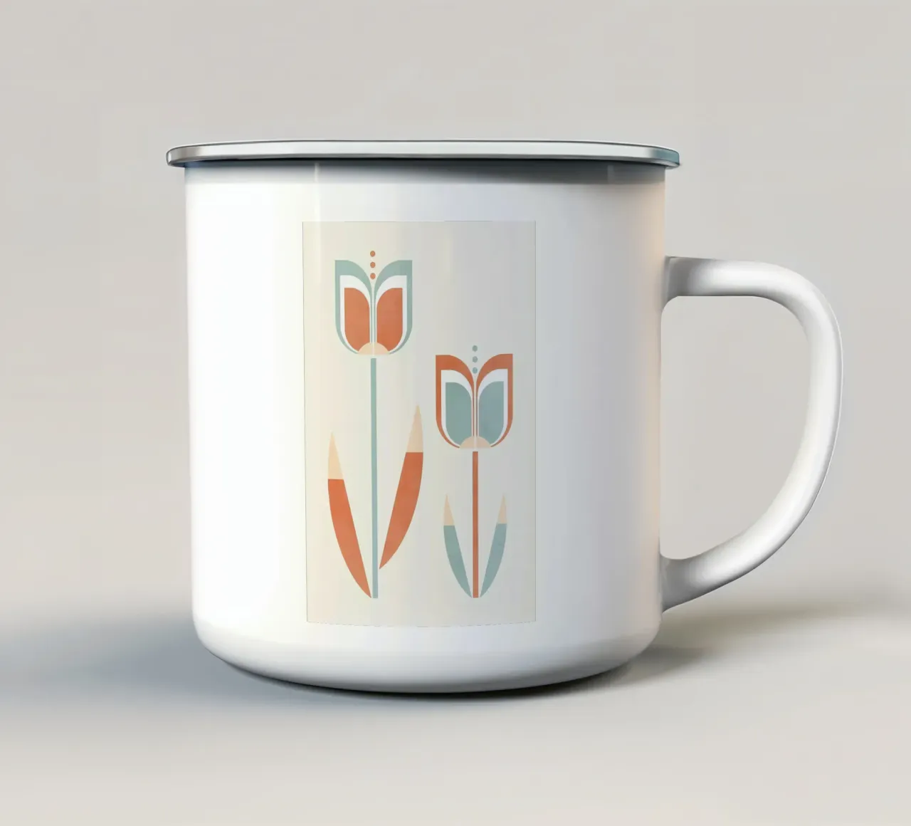 Fiori di tulipano moderni e retrò tazza in smalto da diedrich