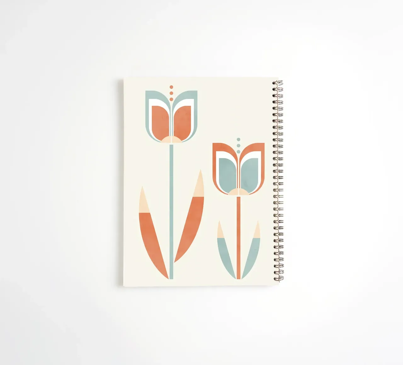 Retro Modern Tulip Flowers spiral notebook by diedrich