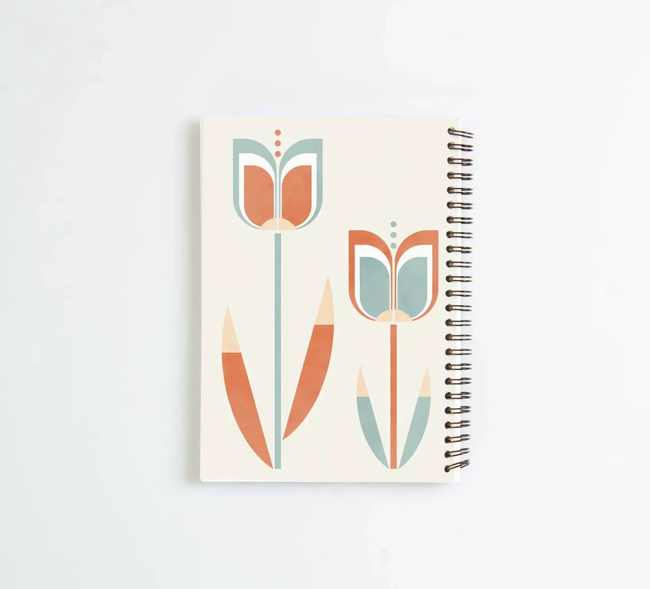 Retro Modern Tulip Flowers spiral notebook by diedrich
