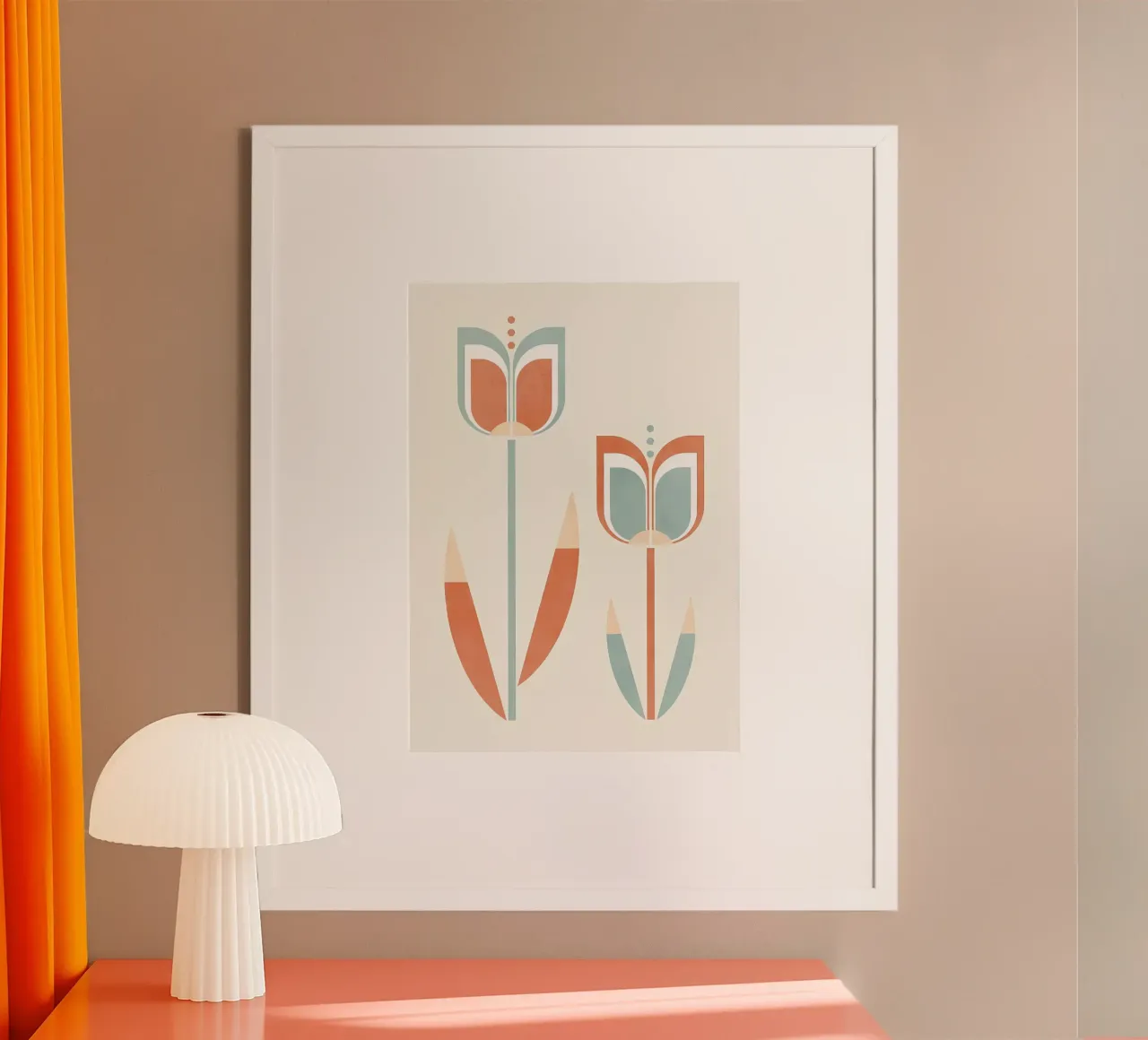 Fiori di tulipano moderni e retrò poster da diedrich