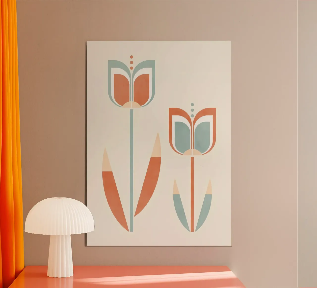 Fiori di tulipano moderni e retrò poster da diedrich