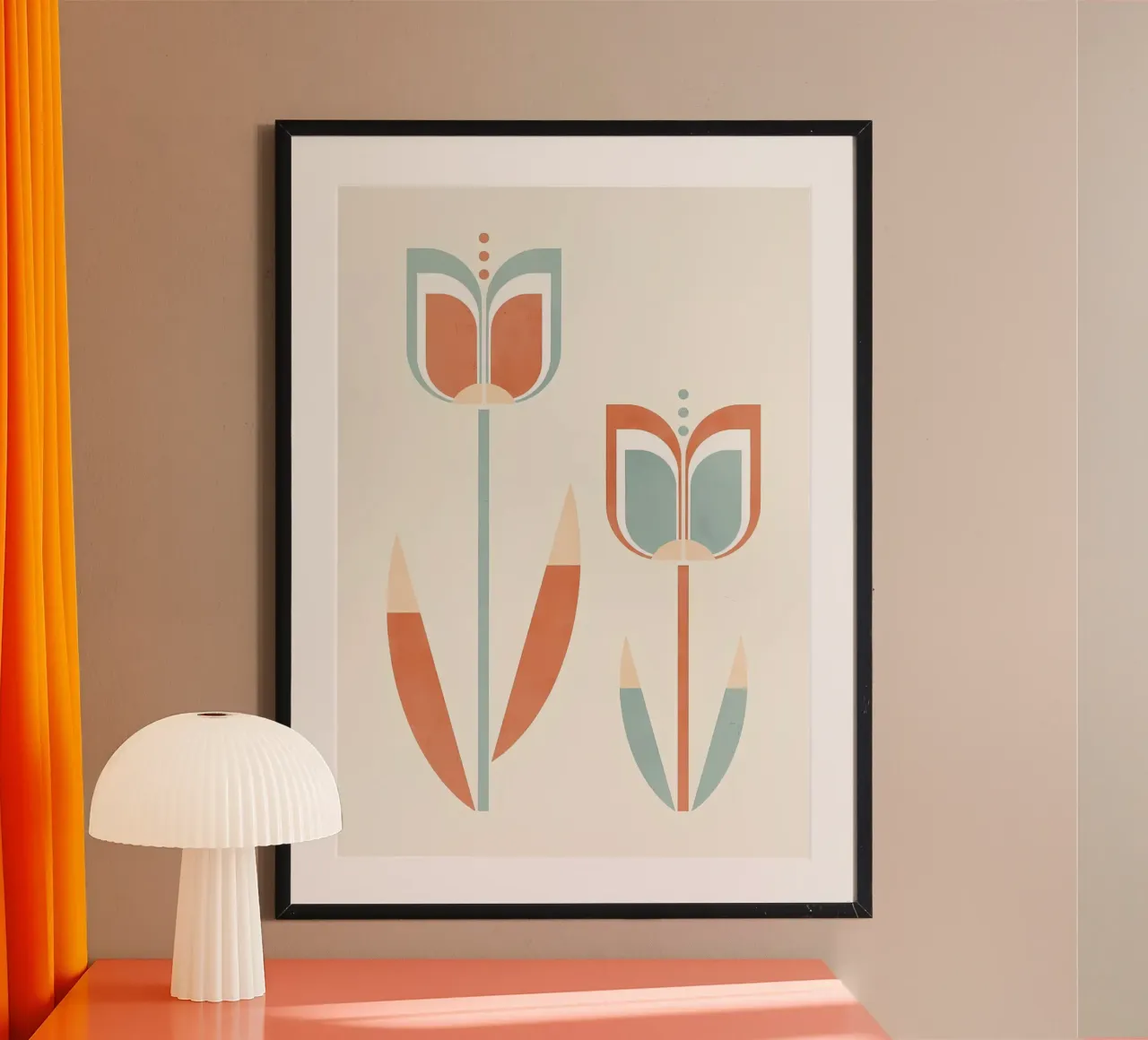Fiori di tulipano moderni e retrò poster da diedrich