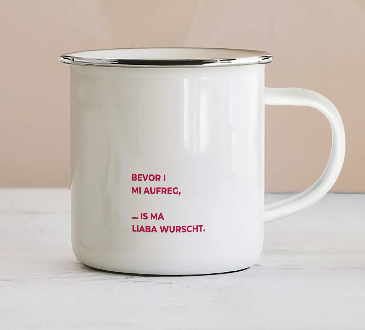 Bevor i mi aufreg tazza in smalto da Made in Bavaria
