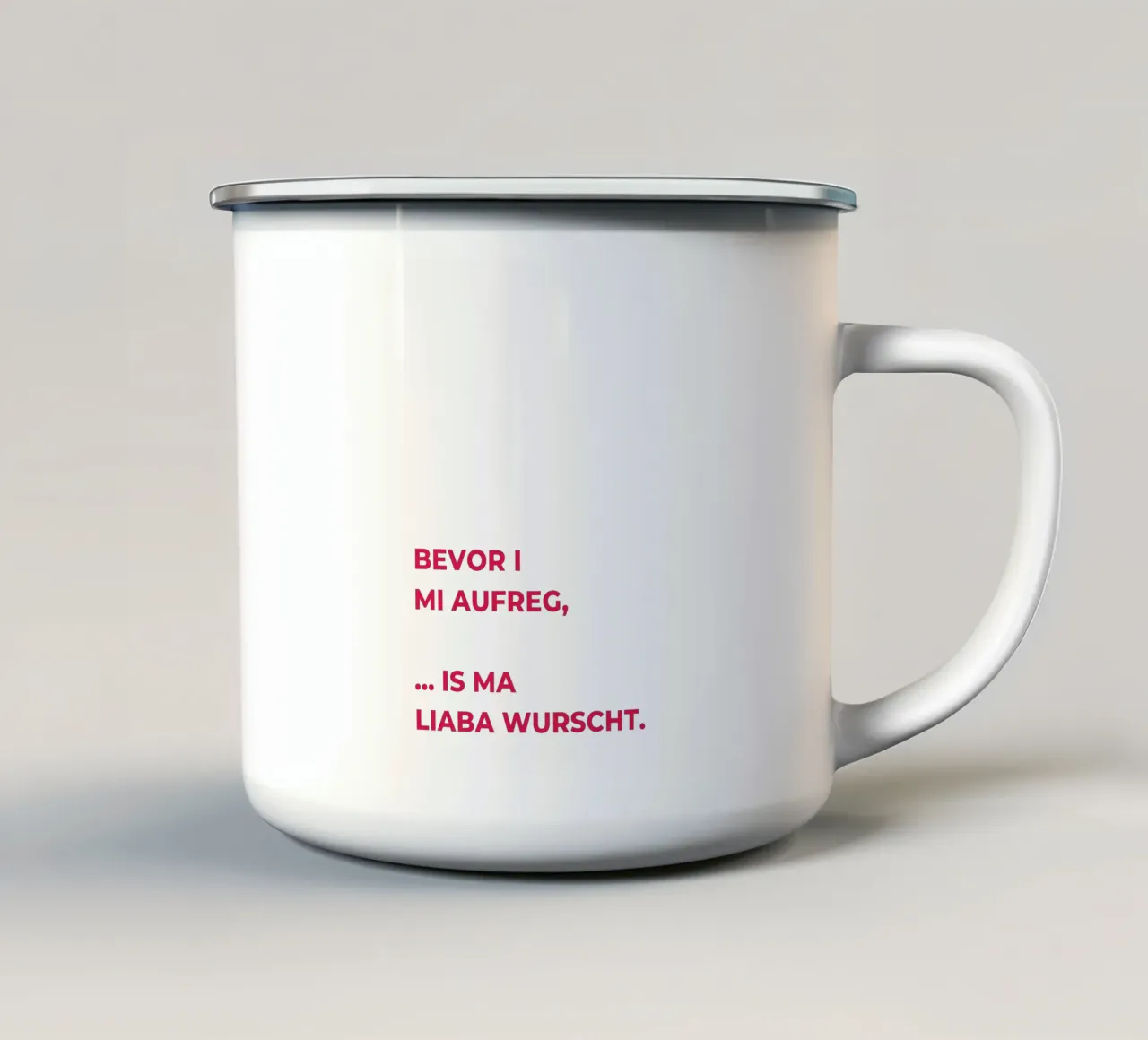Bevor i mi aufreg tazza in smalto da Made in Bavaria