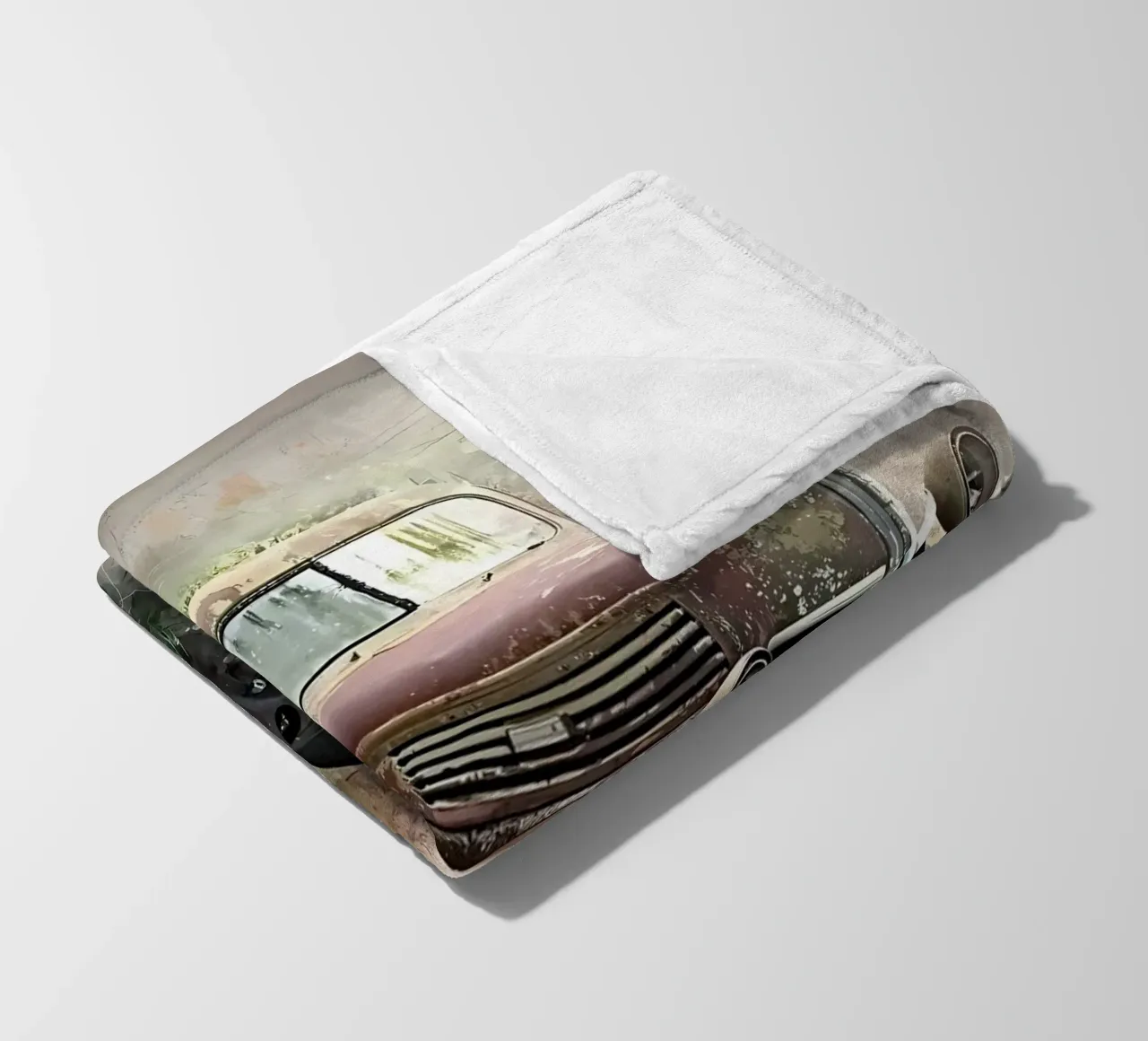 Auto retrò con fiori coperta in pile da diedrich